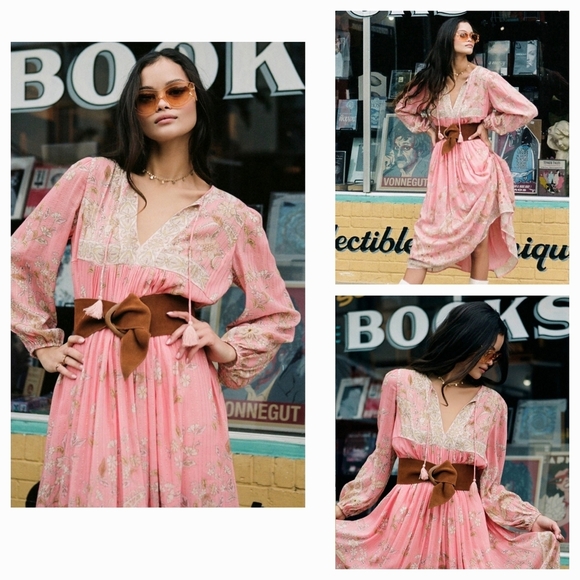 SPELL & THE GYPSY COLLECTIVE HENDRIX DRESS  DUSTY PINK - Picture 1 of 3